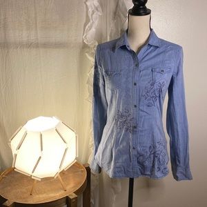 Stetson Lightweight Denim Floral Stencil Detail Size Small